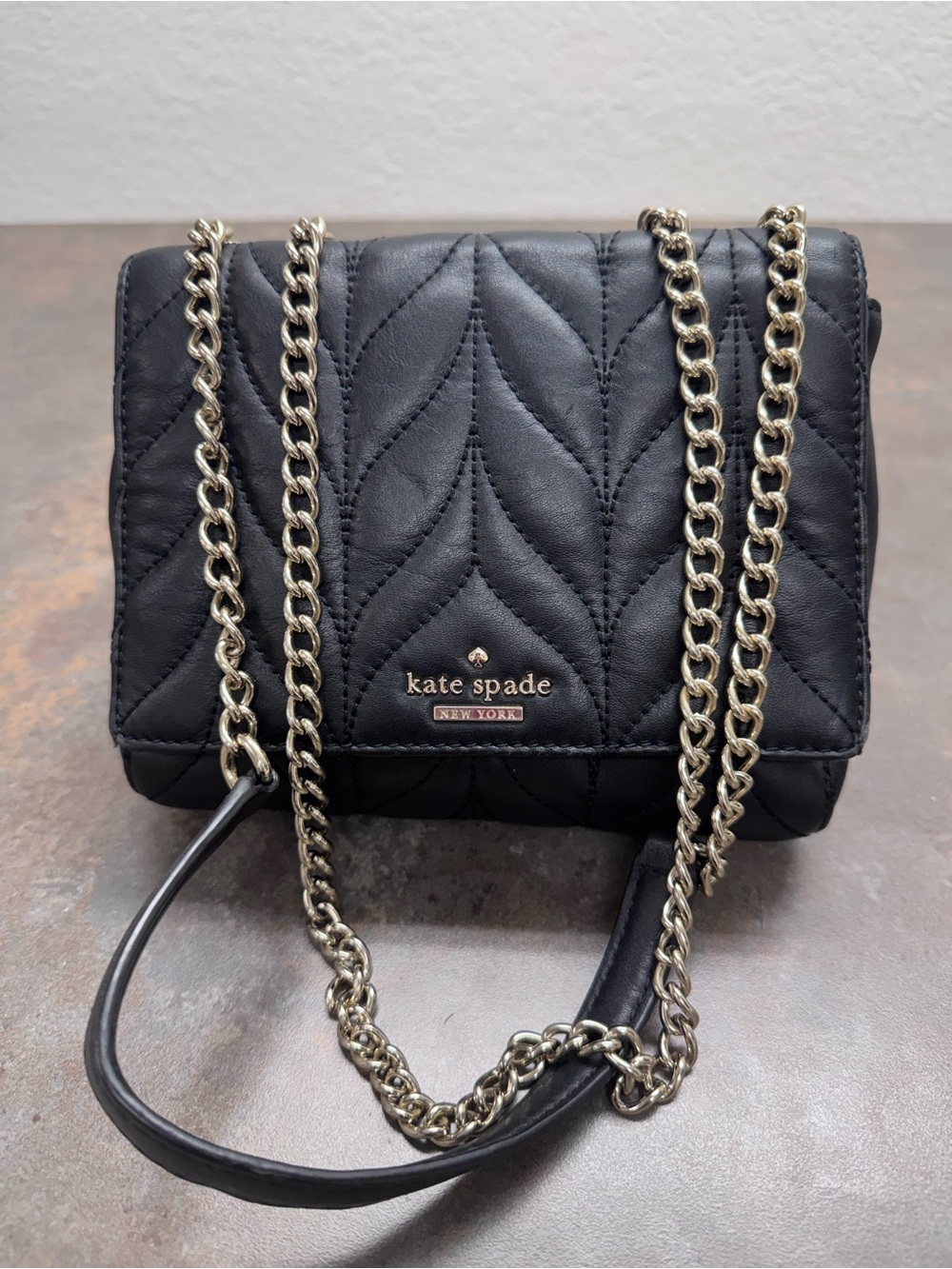 kate spade Black Briar Lane Quilted Mini Evelyn Leather Crossbody